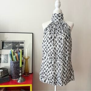 Ramy Brook Paige Silk Printed High Neck Sleeveless Top